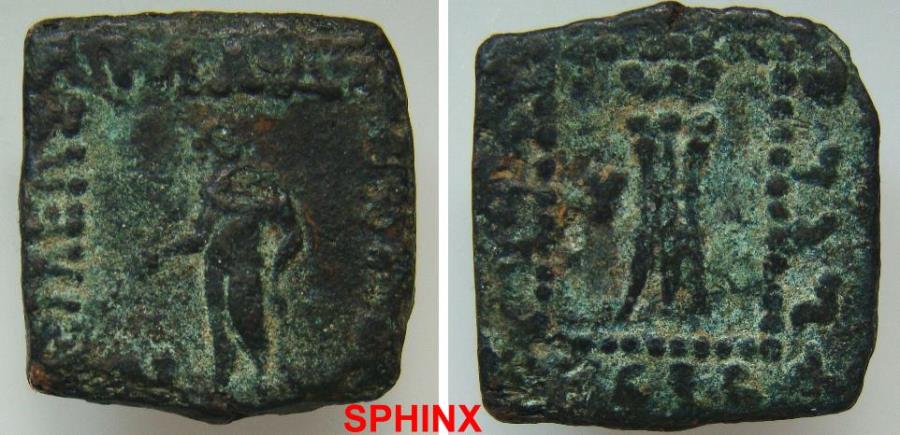 908EB6) THE INDO-GREEK KINGS OF BACTRIA, APOLLODOTUS I, 160-150 BC, AE ...