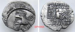 Ancient Coins - 181RH3Z) KINGS of PARTHIA. Artabanos IV. Circa AD 10-38. AR Drachm (21.5 mm, 3.48 g, 12h). Ekbatana mint. Diademed bust left / Archer (Arsakes I) seated right on throne, holding bo