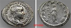 Ancient Coins - 159GH22P) Gordian III. AD 238-244. AR Antoninianus (22.5mm, 3.84 g). Rome mint, 1st officina. 1st emission, June-December AD 238. Radiate, draped, and cuirassed bust right / FIDES