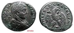 Ancient Coins - 500KH) ANTIOCH, ELAGABALUS, AD 218-222, AR TETRADRACHM, 13.01 GRMS, 27 MM, LAUREATE AND DRAPED BUST RIGHT / EAGLE RIGHT, WREATH IN BEAK AND STAR BETWEEN LEGS, cif PRIEUR # 275, VF