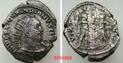 Ancient Coins - 643RG5W) Roman Imperial, Valerian I AR Antoninianus. (4.73 grms, 22 X 19 mm) Antioch or Samosata mint, 255-256 AD. Obverse: IMP C P LIC VALERIANVS PF AVG, Radiate, draped cuirassed