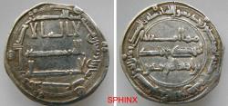 World Coins - 155RM4W) ABBASID CALIPHATE, FIRST PERIOD : AL-MANSOUR, 136-158 AH / 754-775 AD, AR DIRHAM STRUCK AT THE MINT OF AL-RAYY ( RATED SCARCE) IN THE YEAR 148 AH, ALBUM TYPE # 213.2 ; VF