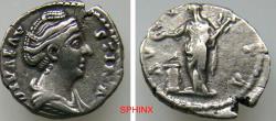 Ancient Coins - 40LF6Z) Diva Faustina, Roman Imperial, Faustina I, AR Denarius, 3.53 grms, 17 mm. Rome, AD 148-161. Obverse: DIVA FAVSTINA, Draped bust right. Reverse: AVGVSTA, Vesta standing left