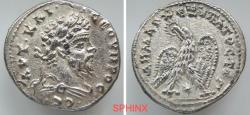 Ancient Coins - 21CHB5U) Seleucis and Pieria. Laodicea ad Mare. Septimius Severus. AD 193-211. AR Tetradrachm (27 mm, 7.72 g, 1h). Struck AD 209-211. Laureate and draped bust right / Eagle standin