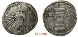 Ancient Coins - 983RCC5W) SASANIAN KINGS. Vahrām (Bahram) I. AD 273–276. AR Drachm (23 mm, 3.78 g). ‘Ctesiphon’ mint. Obverse: Bust right, wearing diadem and radiate crown with korymbos. VF