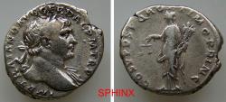 Ancient Coins - 7KK4P) Trajan. AD 98-117. AR Denarius (19.5 mm, 3.29 g). Rome mint. Struck circa AD 108-109. Laureate bust right, slight drapery / Aequitas standing left, holding scales and cornuc