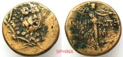 Ancient Coins - 125EH5U) Ancient Greek, Paphlagonia, Sinope. late 2nd, early 1st century B.C. - Time of Mithridates VI AE, Civic issue. (7.49 grms, 20 mm), Obverse: Aegis with Gorgon's head at cen