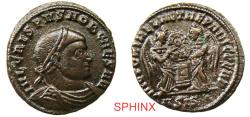 Ancient Coins - 310RK2Z) Crispus, AD 316-326. AE Follis, (2.46 grms, 19.5 mm) Siscia mint, Obverse: IVL CRISPVS NOB CAESAR, Reverse: VICTORIAE LAETAE PRINC PERP, Mintmark: ΓSIS• , Reference: RIC V