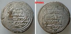 Ancient Coins - 200LG0) ILKHANID MONGOLS OF PERSIA, ABU-SAID, 716-736 AH/ 1316-1335 AD, AR 6-DIRHAM, 10.8 GRMS, 25 MM, TYPE C, MIHRAB TYPE, STRUCK AT KAZIRUN/ ABU ISHAQ, 719 AH, TYPE OF ALBUM # 21