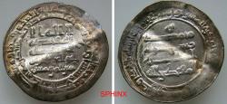 World Coins - 594RL6Z) THE ABBASID CALIPHATE, THIRD PERIOD, AL-MUQTADIR, 295-320 AH / 908-932 AD, AR DIRHAM (26.5 MM, 2.84 GRMS) STRUCK AT THE MINT OF MADINAT AL-SALAM VF+