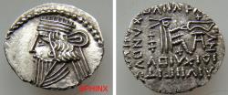 Ancient Coins - 66HK5U) KINGS of PARTHIA. Pakoros I. Circa AD 78-120. AR Drachm (19.5 mm, 2.86 g). Ekbatana mint. Diademed bust left, wearing long, pointed, beard / Archer (Arsakes I) seated right