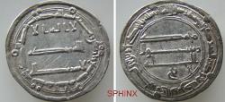World Coins - 555RF4W) ABBASID CALIPHATE, FIRST PERIOD : AL-MANSOUR, 136-158 AH / 754-775 AD, AR DIRHAM STRUCK AT THE MINT OF MADINAT AL-SALAM XF