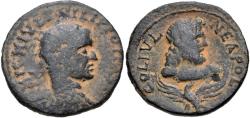 Ancient Coins - 418GM5Y) JUDAEA, Neapolis. Philip I. AD 244-249. AE (28mm, 16.01 g, 6h). Radiate, draped, and cuirassed bust of Philip I right, seen from behind / Laureate head of Zeus right,