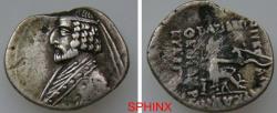 Ancient Coins - SPHINX RESUMES SHIPPING TO THE UNITED STATES....621HH2Y) Kings of Parthia — Drachm of Arsakes XVI (or Unknown King) KINGS of PARTHIA. Arsakes XVI (tentative attribution).