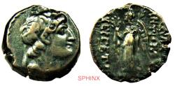 Ancient Coins - 520RK2Z) SELEUKID EMPIRE. Antiochos VII Euergetes (Sidetes). 138-129 BC. AE (19 mm, 5.19 g) Uncertain mint. Diademed head right / Nike advancing left, holding wreath before her fac