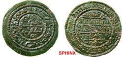 Ancient Coins - 544RE19) HUNGARY. Béla III. 1172-1196. AE Rézpénz (23 mm, 1.31 g). Pseudo-Arabic legend on both sides. Huszár 73; Réthy 102. VF, brown-green patina.  49