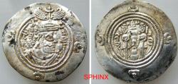 Ancient Coins - SPHINX RESUMES SHIPPING TO THE UNITED STATES...311RK22) SASANIAN KINGS. Husrav (Khosrau) II. AD 591–628. AR Drachm (32 mm, 4.03 g). NAL mint for Narmashir. Dated RY 30 (AD 620/1).