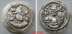 Ancient Coins - 150ER22) SASANIAN KINGS. Pērōz (Fīrūz) I. AD 457/9-484. AR Drachm (26.5 mm, 2.66 grms). AY (Ērān-xvarrah-Šābuhr) mint. Struck circa AD 477-484. Bust right, wearing crown with two w