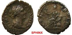 Ancient Coins - 958GL17) Faustina Junior. Augusta, AD 147-175. AR Denarius (18.5mm, 3.26 grms). Rome mint. Struck under Antoninus Pius, circa AD 152-153. Draped bust right / Concordia seated left,