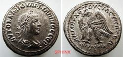 Ancient Coins - 934MM22P) Seleucis and Pieria. Antioch. Philip II. AD 247-249. BI Tetradrachm (27.5 mm, 12.85 grm). 3rd officina. Struck AD 249. Laureate, draped, and cuirassed bust right; three p