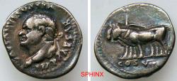 Ancient Coins - 898CKC6Z) Vespasian. AD 69-79. AR Denarius (19 mm, 2.88 g, 6h). Rome mint. Struck AD 77-78. IMP CAESAR VESPASIANVS AVG, laureate head left / COS VIII in exergue, Two yoked oxen lef