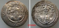 Ancient Coins - 872FG3Y) SASANIAN KINGS. Kavād (Kavādh) I. Second reign, AD 499-531. AR Drachm (29 mm, 3.89 g). GW (Gurgān[?]) mint. Uncertain date. Crowned bust right / Fire altar with ribbons VF