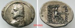 Ancient Coins - 703GR5F) KINGS of PARTHIA. Arsakes XVI. 78/7-62/1 BC. AR Drachm (18.5 X 21.5 mm, 4.02 g, 12h). Ekbatana mint. Struck circa 78/7-68/7 BC. Diademed bust left / Archer (Arsakes I) sea