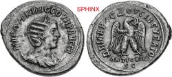 Ancient Coins - 359CBL5X) SELEUCIS and PIERIA, Antioch. Otacilia Severa. Augusta, AD 244–249. BI Tetradrachm (29mm, 12.31 g, 12h). Struck AD 247. Obv: Draped bust of Otacilia Severa right, wearing
