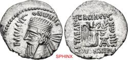 Ancient Coins - 155RCH4Z) KINGS of PARTHIA. Vonones I. Circa AD 8–12. AR Drachm (21mm, 3.46 g, 12h). Obv: Diademed head left. Rev: Nike standing right, holding wreath and palm; monogram below palm