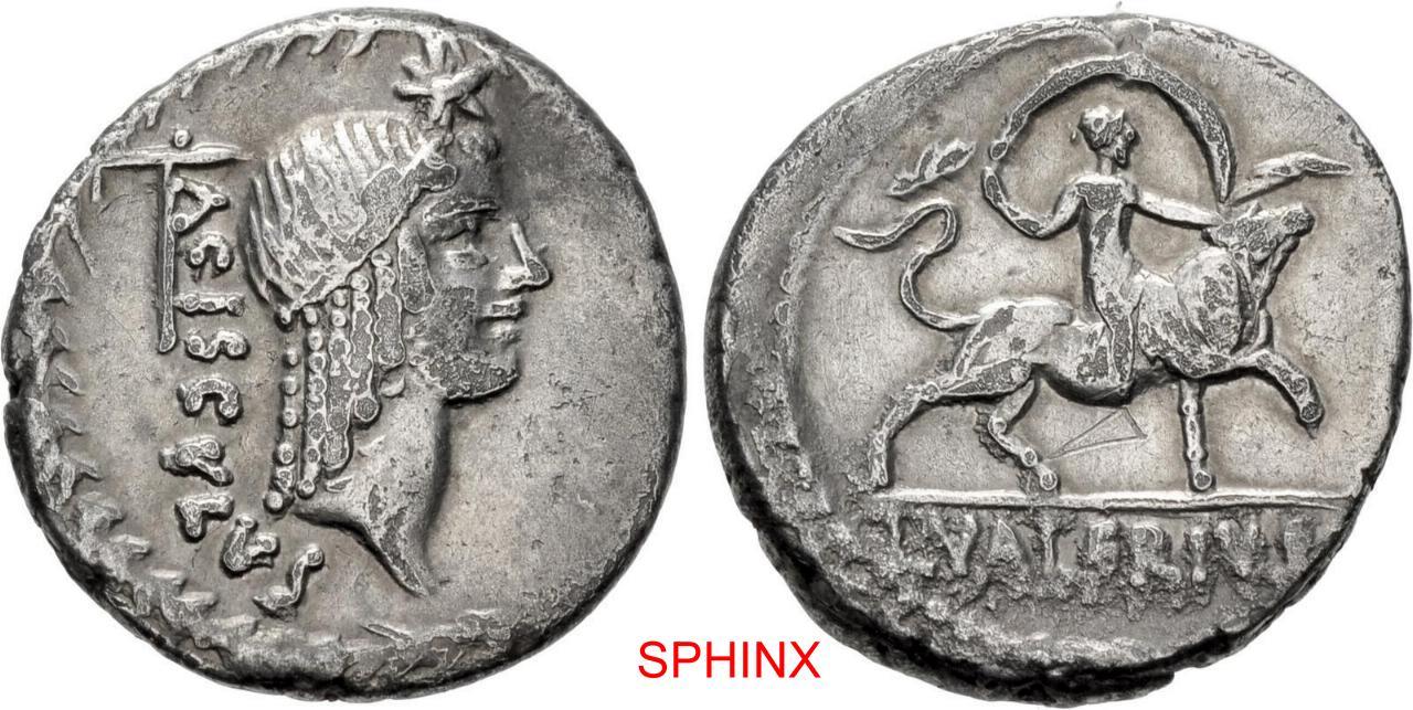 496CFF3Z) Moneyer issues of Imperatorial Rome. L. Valerius Acisculus