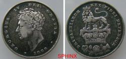 World Coins - 82CE2Z) BRITAIN, GEORGE IV, 1820-1830, AR Shilling, 1826, 5.6 grms, 23.5 mm, KM 694 aVF. Scratch on Obv.