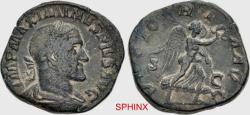 Ancient Coins - 636KF4Z) Maximinus I. AD 235-238. AE Sestertius (31 mm, 20.79 g, 12h). Rome mint. 2nd emission, AD 236. Laureate, draped, and cuirassed bust right / Victory advancing right, holdin