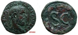 Ancient Coins - 735FG8) SYRIA, Seleucis and Pieria. Antioch. Macrinus. AD 217-218. Æ 19 mm (5.19 grms, 6h). Laureate, draped, and cuirassed bust right / Large S C; D above; E below ; all within la