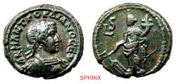 Ancient Coins - 1066LM18) EGYPT, Alexandria. Gordian III. AD 238–244. BI Tetradrachm (23 mm, 12.81 g). Dated RY 6 (AD 242/3). Laureate and cuirassed bust right / Tyche standing facing, head left,