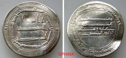 World Coins - 363RR6Z) THE ABBASID CALIPHATE, FIRST PERIOD : AL-MAHDI, 158-169 AH / 775-785 AD, AR DIRHAM, 2.87 GRMS, 25 MM, STRUCK AT THE MINT OF AL-MUHAMADEYA IN THE YEAR 160 AH,  XF COND.