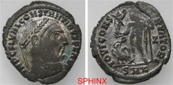 Ancient Coins - 338FM22P) Roman Imperial, Constantine I AE Follis. (3.21 Grms, 24 mm) AD 313-315. Obverse: IMP C FL VAL CONSTANTINVS PF AVG, Laureate head right. Reverse: IOVI CONSERVATORI, Jupite