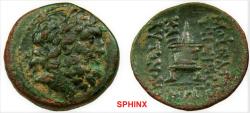 Ancient Coins - 469RC9X) CILICIA. Mopsuestia-Mopsos. 2nd Century BC-Imperial Times. AE 23 mm (7.48 g). Laureate head of Zeus right / Lighted altar on two feet. SNG Levante 1309; SNG France 1942.