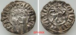 World Coins - 66FR2Z) ARMENIA, Cilician Armenia. Royal. Hetoum I. 1226-1270. AR Tram (21.5 mm, 2.87 g). Queen Zabel and King Hetoum standing facing, holding long cross between them / Crowned lio