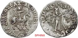 Ancient Coins - SPHINX RESUMES SHIPPING TO THE UNITED STATES...376CFF5X) INDO-SKYTHIANS. Azes. Circa 58–12 BC. AR Tetradrachm (25mm, 9.87 g, 12h).