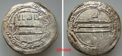 Ancient Coins - 16RL6Z) ABBASID CALIPHATE, FIRST PERIOD : AL-MA'MUN, 194-218 AH / 810-833 AD, AR DIRHAM, 2.99 GRMS, 25.5 MM, STRUCK AT THE MINT OF MADINAT ISFAHAN IN THE YEAR 205 AH VF SCARCE