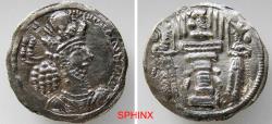 Ancient Coins - 469EG5Y) SASANIAN KINGS. Šābuhr (Shahpur) II. AD 309-379. AR Drachm (23 mm, 3.71 g). Mint IX (“Kabul”). Struck circa AD 320-379. Crowned bust right / Fire altar with ribbons VF