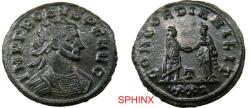 Ancient Coins - 370GM2Z) Probus, AE Antoninianus, (3.33 gr, 21 mm), Siscia mint. Obverse: IMP PROBVS P F AVG, Radiate and cuirassed bust right. Reverse: CONCORDIA MILIT, Probus and Concordia stand