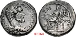 Ancient Coins - 362CRC4Z) EGYPT, Alexandria. Antoninus Pius. AD 138–161 BI Tetradrachm (24 mm, 13.76 g, 12h) Dated RY 3 = AD 139/140.  Obverse: Bareheaded, draped, and cuirassed bust right, seen