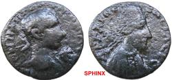 Ancient Coins - 601HM3) MESOPOTAMIA, Edessa. Gordian III, with Abgar X Phraates. AD 238-244. Æ 22.5 mm (6.33 g, 6h). Radiate head of Gordian right / Bust of Abgar right wearing tiara. BMC 164;