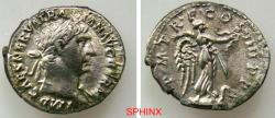 Ancient Coins - 873KG6Z) Trajan. AD 98-117. AR Denarius (18.5 mm, 3.08g, 6h). Rome mint. Struck AD 102. Laureate bust right, slight drapery / Victory standing right on prow, ending in serpent, hol