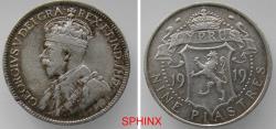 World Coins - 568CH5U) BRITISH CYPRUS, AR silver 0.925, 5.5 grms, 1919 AD, KM # 13, VF.