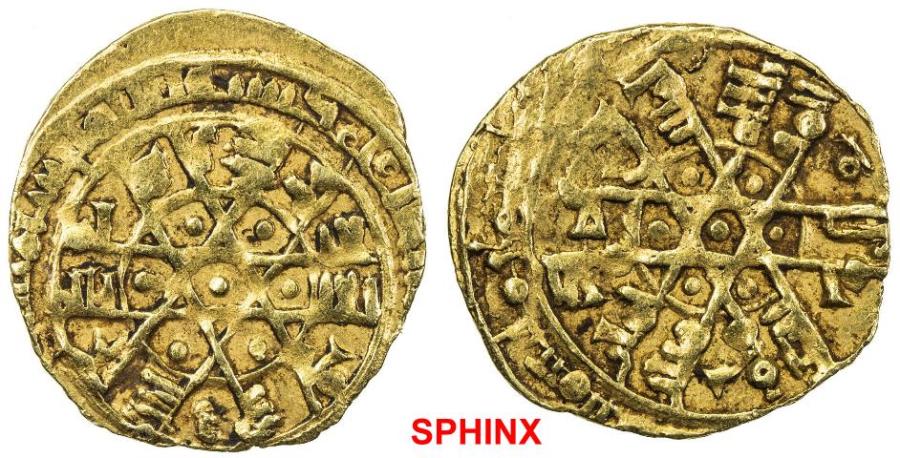 577cec19 Fatimid Al Mustansir 1036 1094 Av Dinar 1 00g Siqilliya Palermo Ah4xx A 722 Stellate Type Vf Islamic Gold Quarter 1 4 Dinar Of The Fatimid Al Mustanser