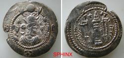 Ancient Coins - 341ER4X) Sasanian Kingdom, Kavadh I second reign AR Drachm. AS (Asuristan) mint, Year 38, Obverse: Draped bust to right, wearing mural crown with frontal crescent and korymbos VF