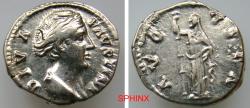 Ancient Coins - 38LF6Z) Diva Faustina Senior. Augusta, AD 138-140/1. AR Denarius (18 mm, 3.23 g, 6h). Rome mint. Struck under Antoninus Pius, circa AD 146-161. DIVA FAVSTINA, draped bust right, VF