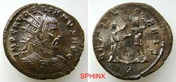 Ancient Coins - 570FF4W) Aurelian AD 270-275. AE antoninianus. 4.03 Grms, 22.5 mm Antioch mint. Obverse: IMP C AVRELIANVS AVG, Radiate, cuirassed bust right. Reverse: RESTITVT ORBIS, Woman standin